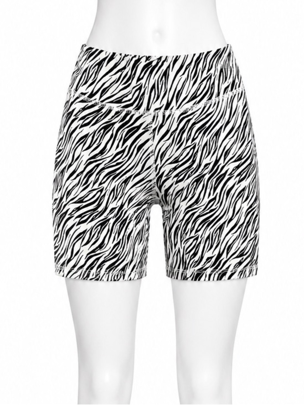 therapy Black & White Zebra Print Bike Shorts